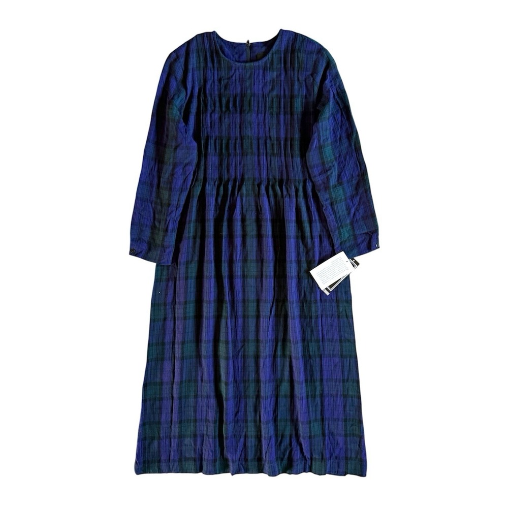 NWT Positive Attitude VTG Blackwatch Plaid Rayon Midi Dress Petite 14 XL Cottage